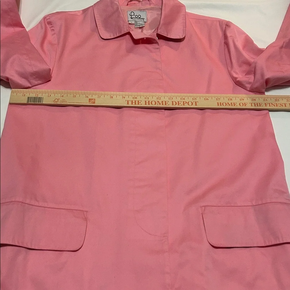 Lilly Pulitzer Pink Collared Trench Coat Cotton L